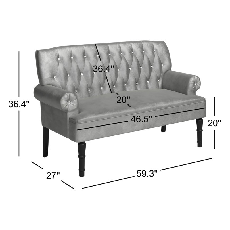 59.3'' Velvet Settee