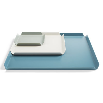 Modern Powder Coated Steel Tray - Set of 3