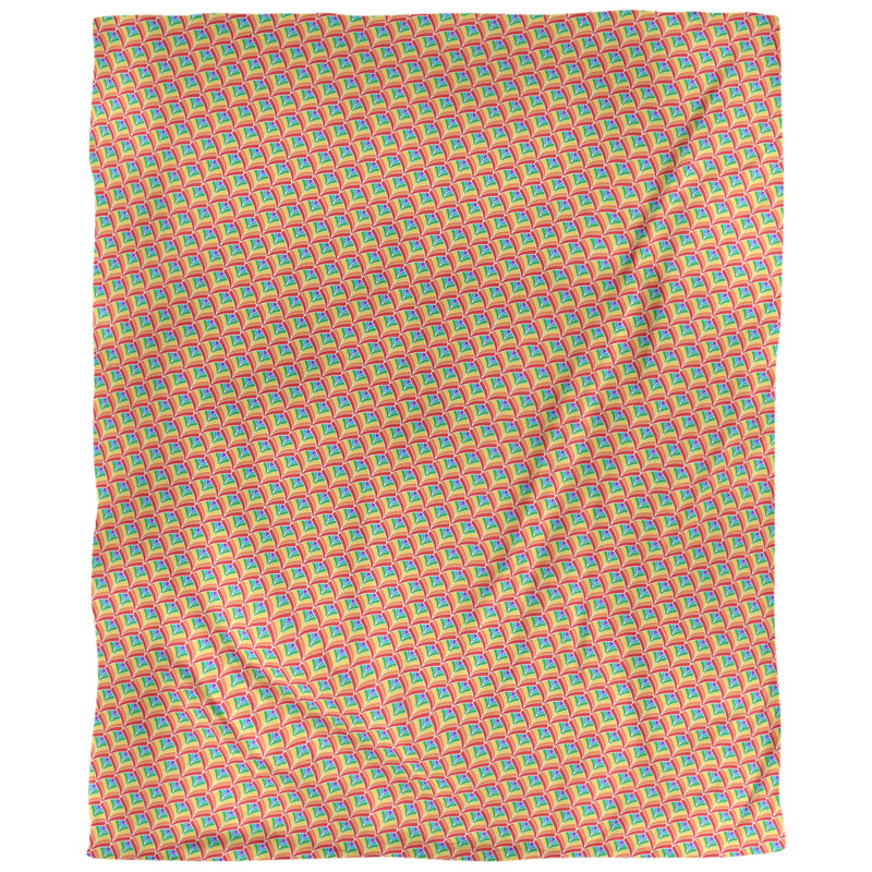 Tissu d’échelle en arc-en-ciel, Rose / Mauve, L 58 po x l 36 po, Sergé de coton