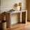 Console étroite de 53 po avec plateau en faux marbre, canapé d'entrée moderne pour le salon ou le couloir
