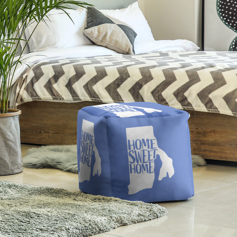 Repose-pieds cubique pour îlot de rhode home, H 13 po x l 13 po x P 13 po, Bleu