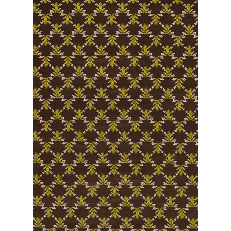 Wood Frog Fabric, Chocolate/Pistachio