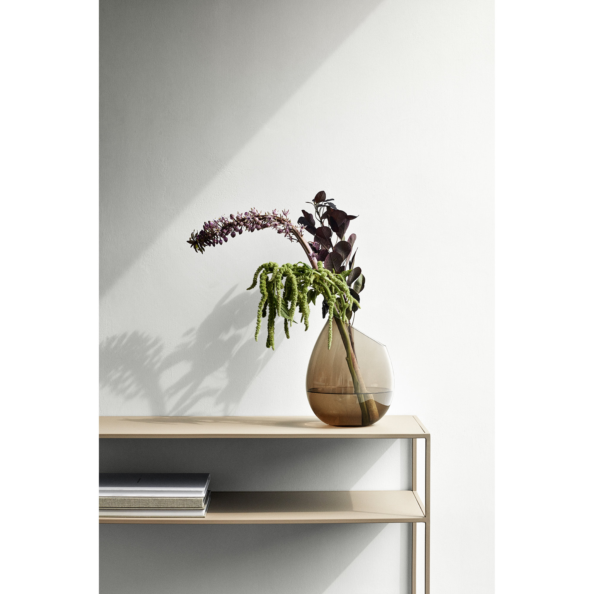 DROP Glass Table Vase, 9.45" H x 7.48" W x 7.48" D, Coffee