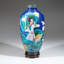 Genuine Cloisonne Vase with Custom Wooden Stand