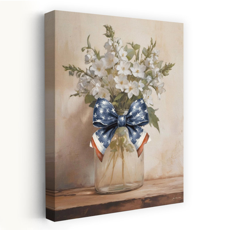 Bouquet de pots patriotiques, art abstrait contemporain rustique, H 24 po x l 16 po