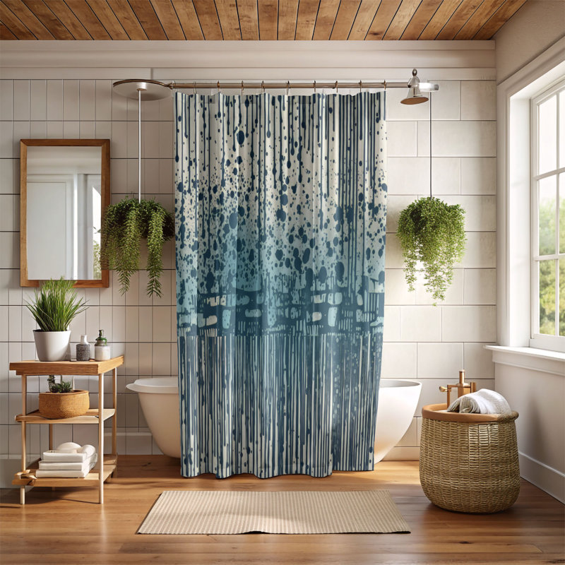 Watercolor Drips - Rideau de douche Premium, H 74 po x l 71 po