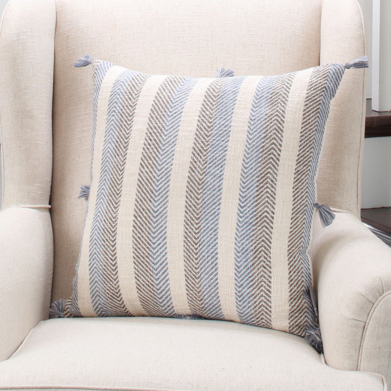 Housse de coussin en coton Aravali, Gris