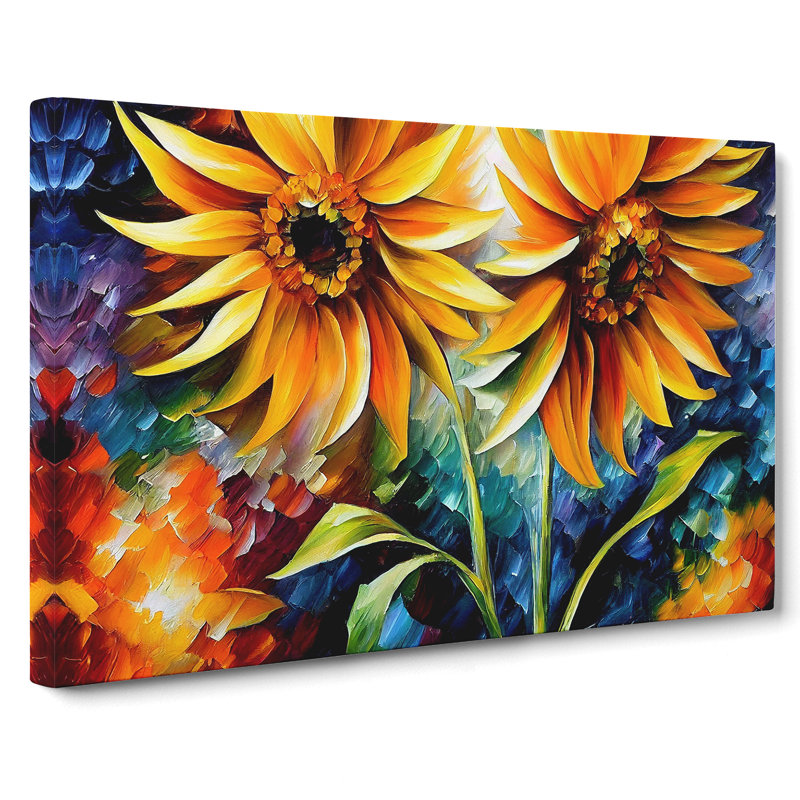 Sunflower Painting Vol.1 Abstract - Wrapped Canvas