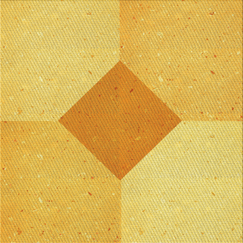 Tapis décoratif jaune à motifs géométriques Haralson, Carré 8 pi