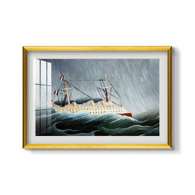 Un bateau dans une tempête (Navire dans la tempête), v. 1899-Henri Rousseau-Impression encadrée personnalisée