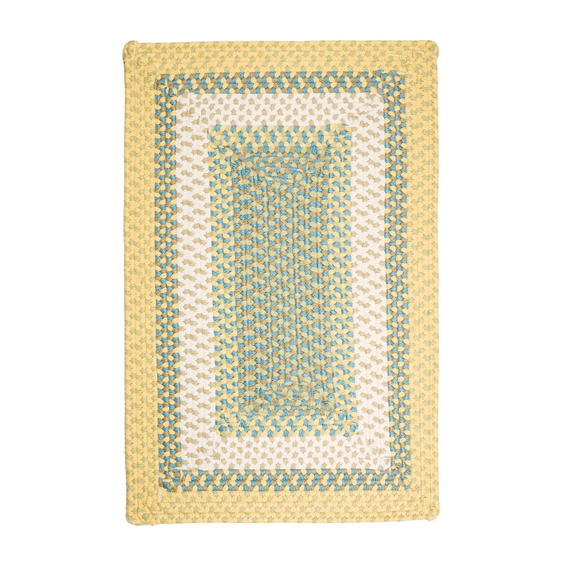 Tapis géométrique jaune en polypropylène Aylo, Rectangle 12 pi x 15 pi, Jaune
