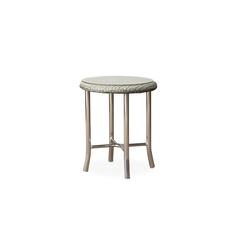 Weekend Retreat Outdoor Round Side Table, Linen