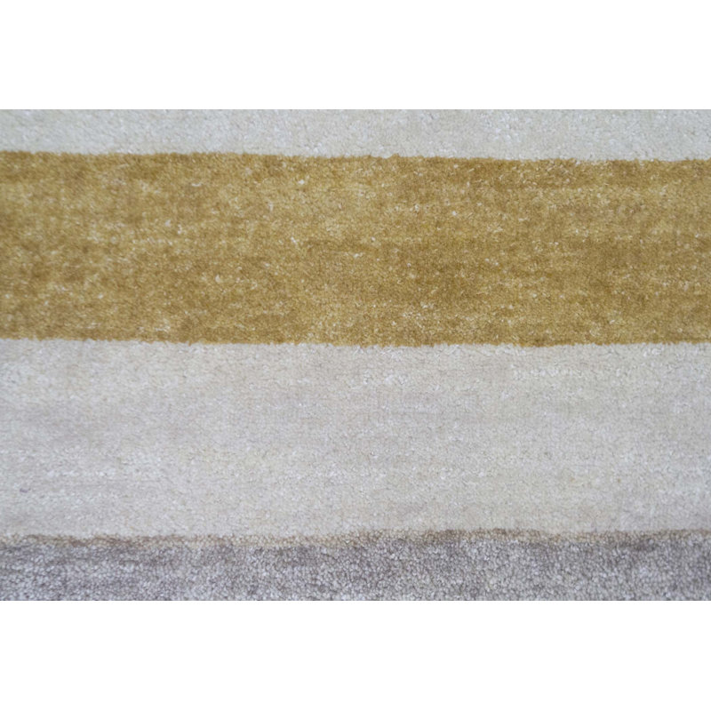 Hand-Knotted High-Quality Brown and Green Area Rug