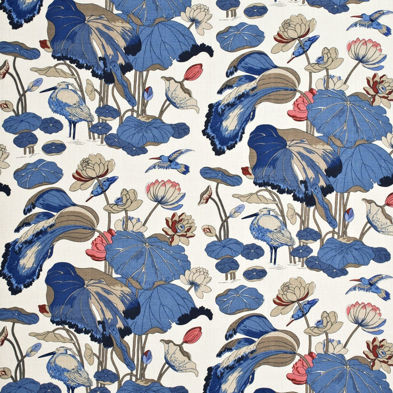 Nympheus Linen Fabric, Indigo/Marine/Linen