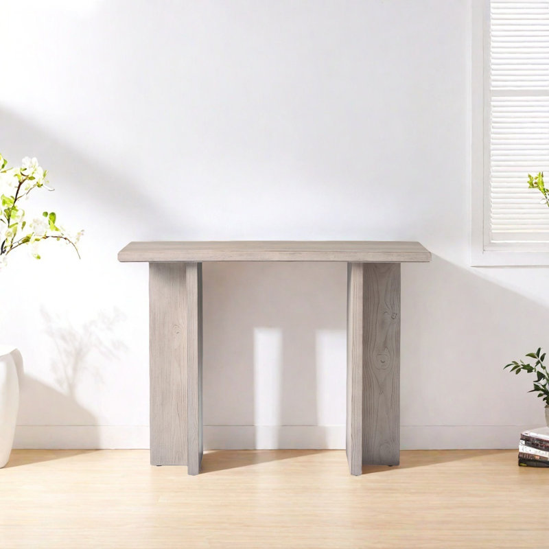 Console rétro en bois massif minimaliste, H 29,92 po x l 43,31 po x P 13,78 po