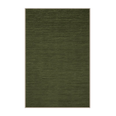 Machine Washable Solid Brown Area Rug
