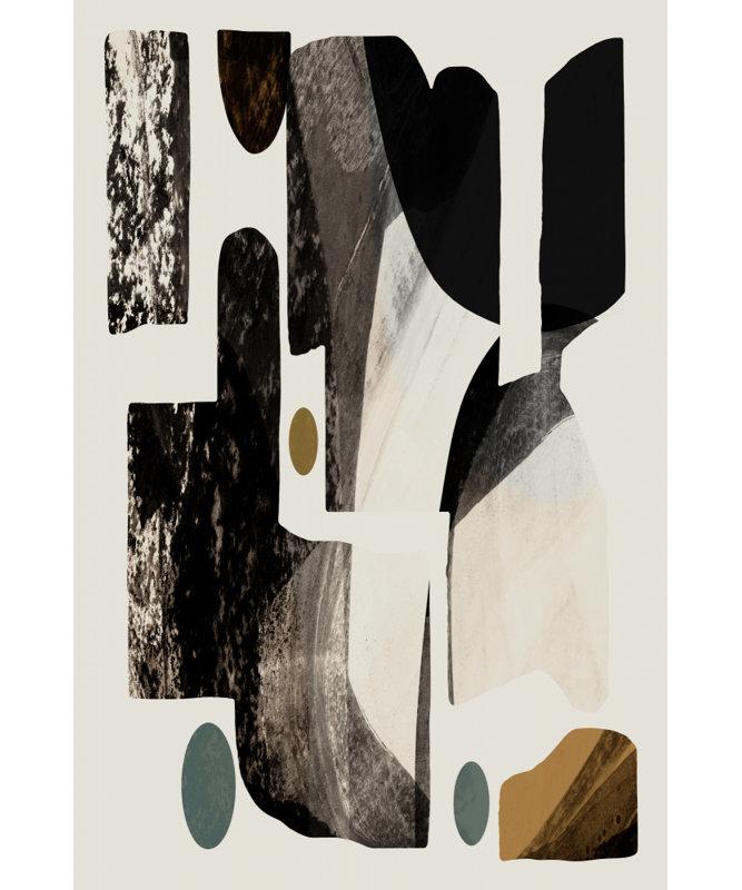 «Neutral Abstract Forms» par Cartissi - Art mural abstrait - reproduction encadrée mat 40 x 60 (naturel), Tan, 40 × 60