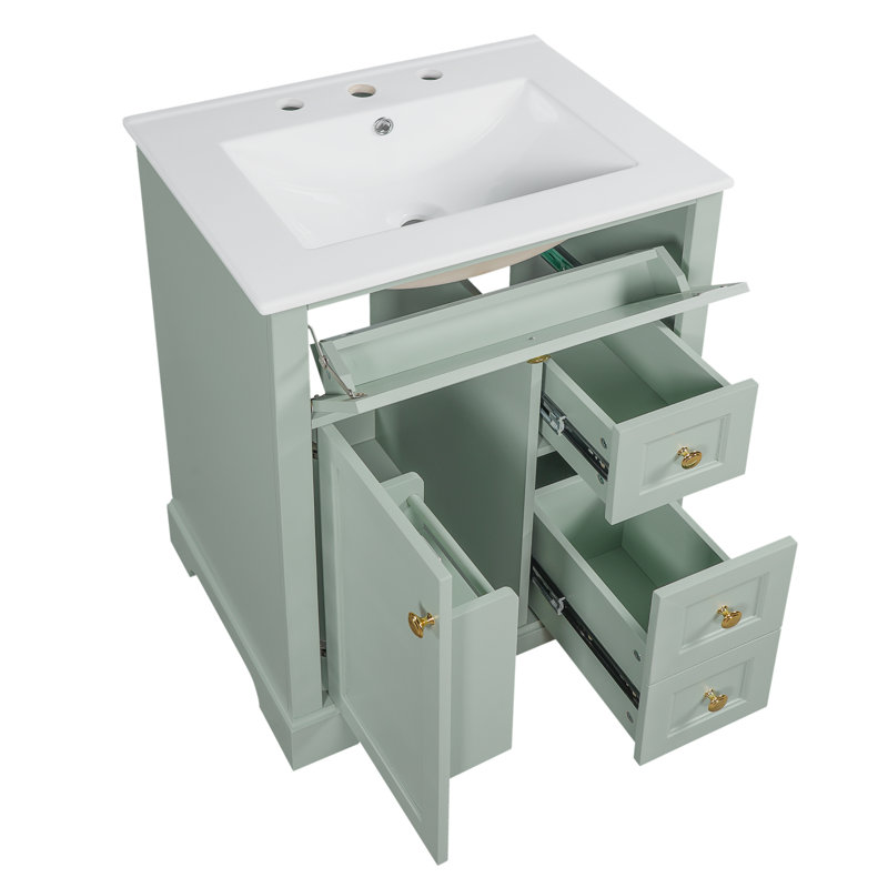 Meuble-lavabo 24 po avec lavabo, Vert