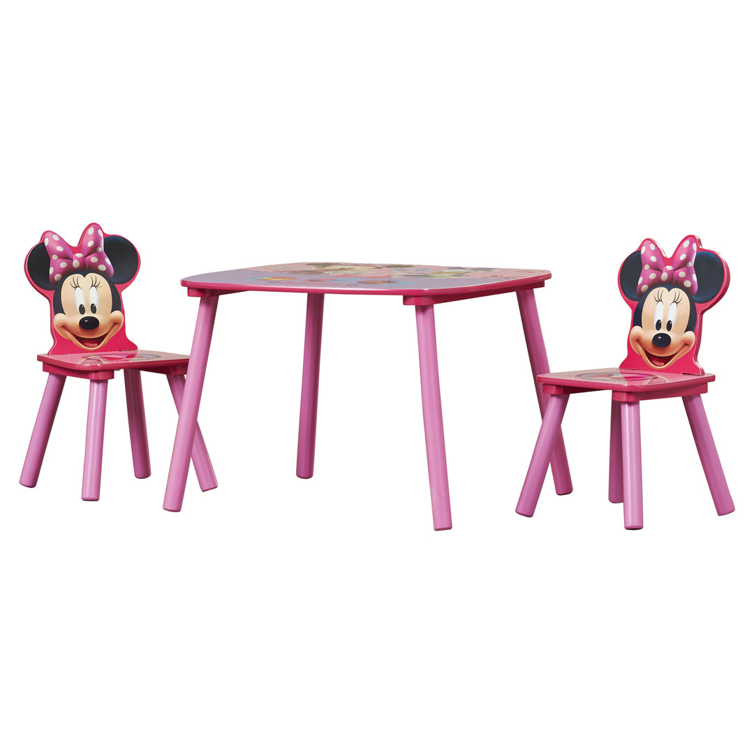 Minnie Mouse Kids 3 Piece Table and Chair Set Delta Children