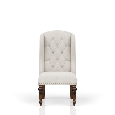 Chaise à oreilles rembourrée pour salle à manger, gris