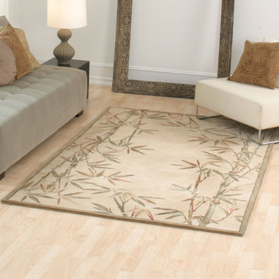 Tapis ivoire en laine touffeté à la main Murray