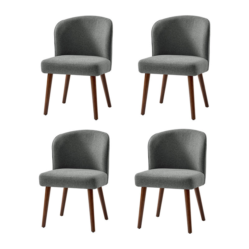 14cm H Upholstered Upholstered Back Dining Chair, Grey, 4