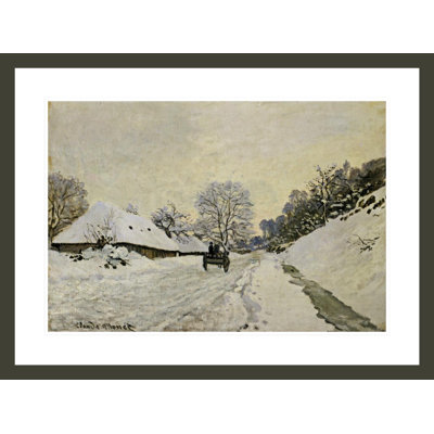 Le chariot ou la route sous la neige à Honfleur par Claude Monet, impression giclée encadrée