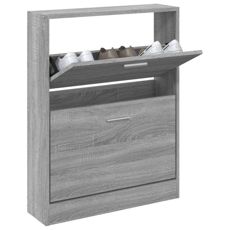 Shoe Cabinet 59x17x81 cm Engineered Wood, Grey