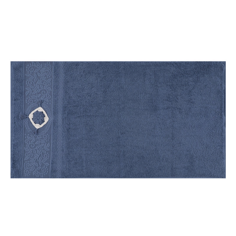 Ensemble de serviettes 100% coton 2 pièces Ruzgar, Bleu indigo