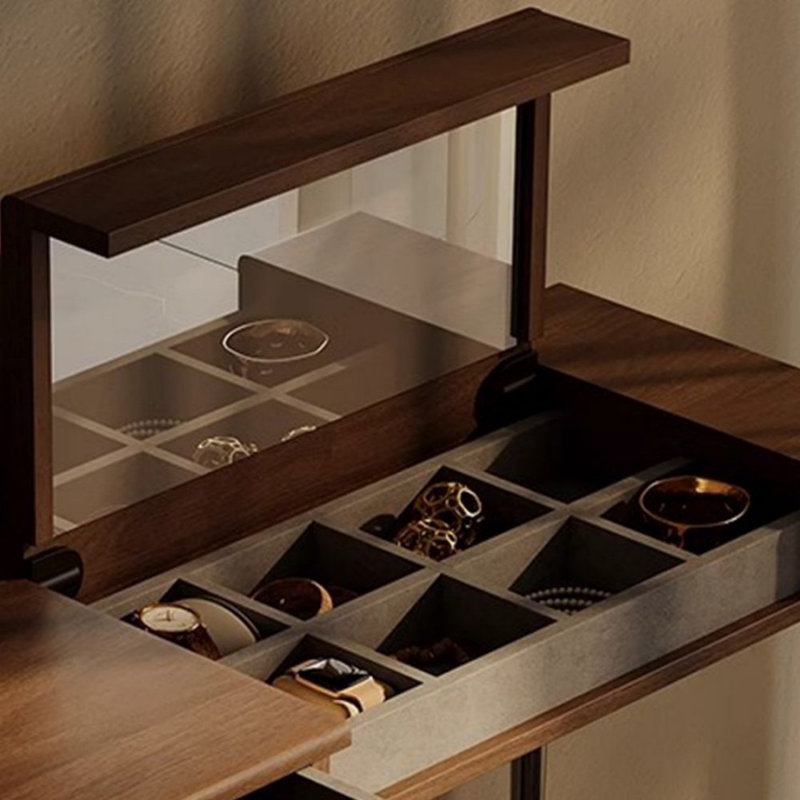 Coiffeuse avec miroir, 1 tiroir, 1 chaise