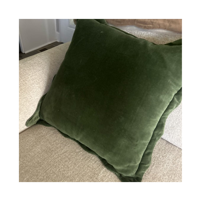 Collier Scalloped Edges Throw Pillow - Green, 18"H x 18"W