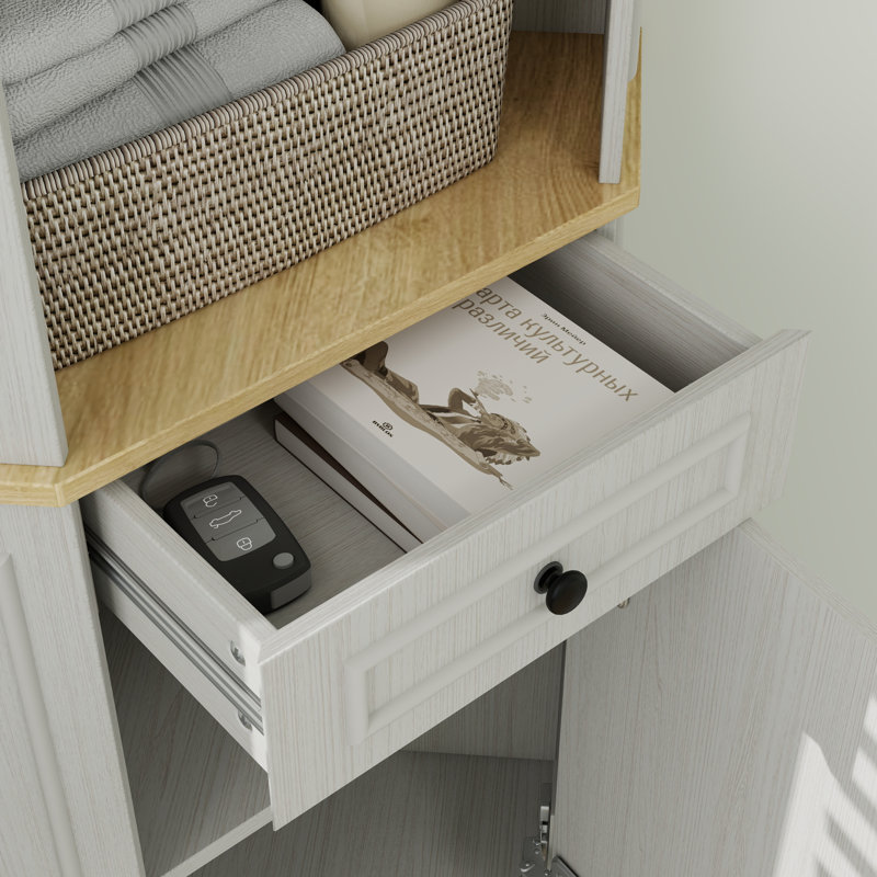 Armoire de salle de bain de 68 po de hauteur avec 1 porte, 1 tiroir et une tablette réglable