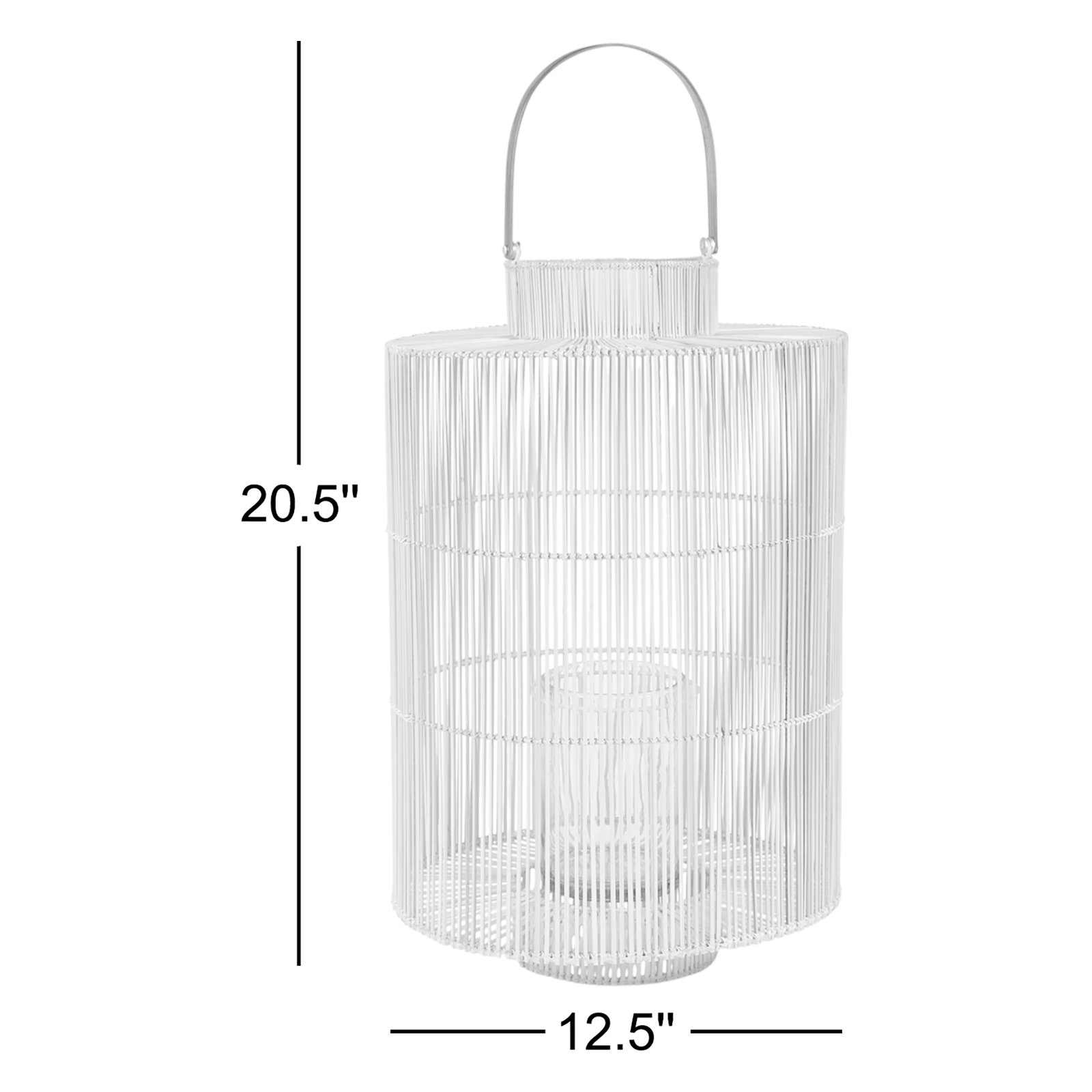 Carina Buri Lantern W/ Glass Hurricane