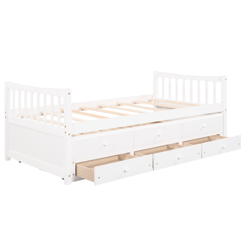 Lit de jour simple avec lit gigogne et tiroirs - Rehaussez l'ambiance de votre chambre à coucher