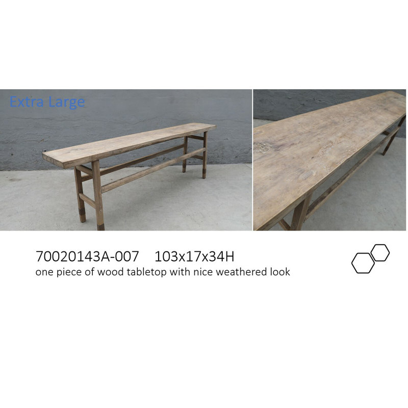 Lily's Living Vintage Console Table Extra Large Approx 8-10' Weathered Natural (Size & Color Vary)