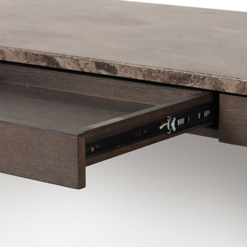 Lawson Writing Desk, Warm Grey Marble/Brown