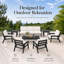 Ensemble de conversation de patio en PEHD pour 4 personnes avec coussins, ensemble de canapé de patio toutes saisons, ensemble de conversation extérieur-1408171918-1408171926-1408171927