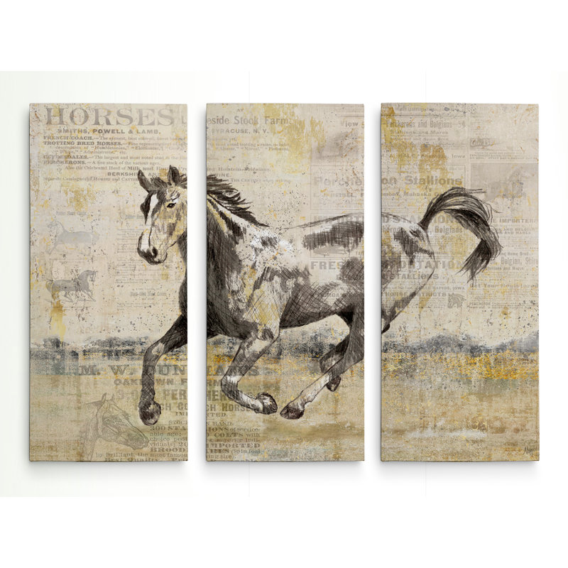 Golden Stallion II-impression sur toile tendue multi-pièces, H 40 po x l 60 po x P 1,5 po