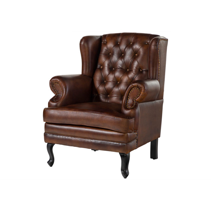 CHESTERFIELD Leather Accent Chair