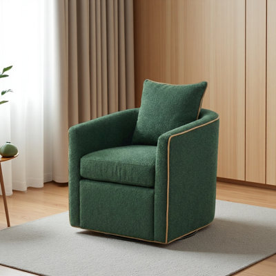 Swivel Accent Chair Upholstered Club Chair Barrel Sofa Chair For Living Room , Reading Corner, And Small Spaces