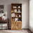  6-Tier Bookshelf Set, 2-Pciece 70 Inch Tall Bookcase with Barn Door！-370213056