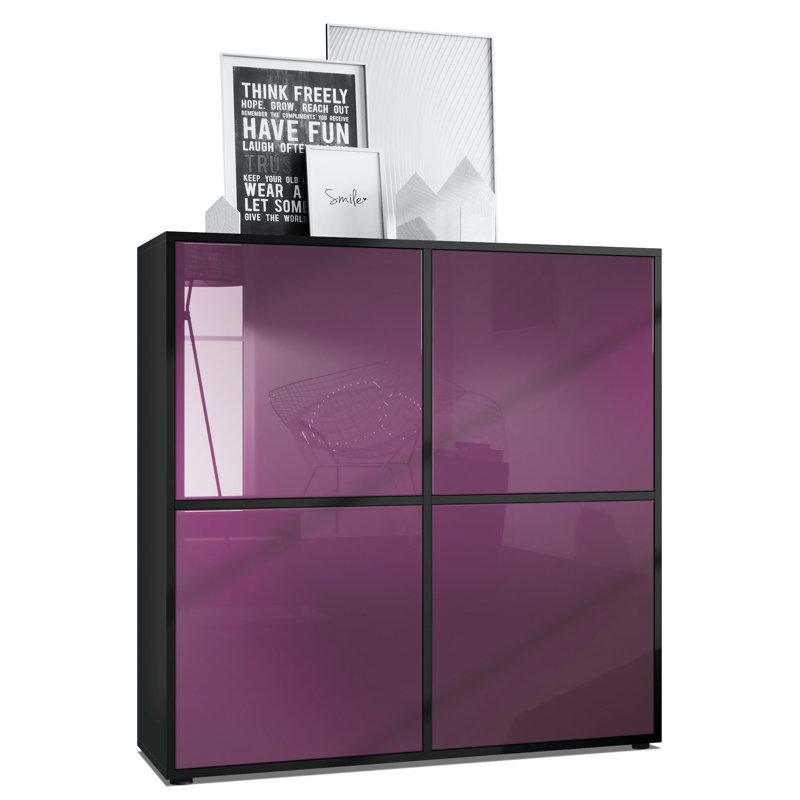 Mccafferty 104cm Sideboard, Black Matt /Blackberry High Gloss