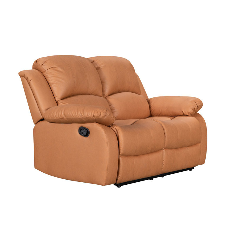 Shewmaker 3 Seater Faux Leather Reclining Sofa, 2, Black