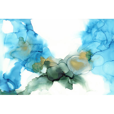 " Aqua Bloom I " by Jennifer Goldberger Painting Print