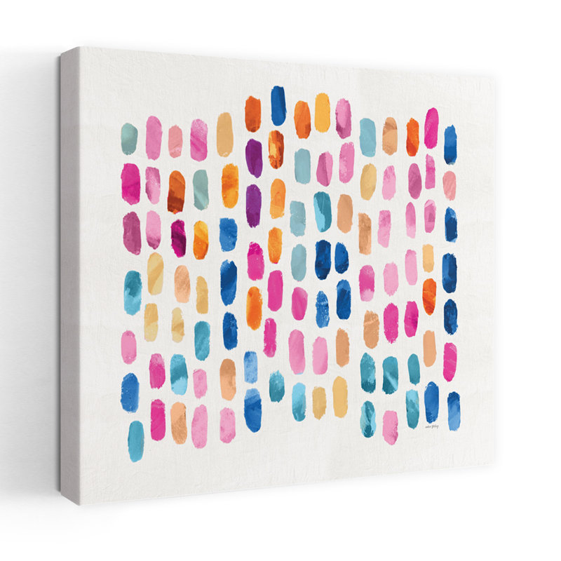 Dabs of Color Contemporary Abstract Dot Abstract Art, H 18 po x l 18 po