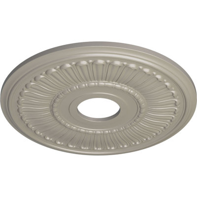 Endurathane Melonie Ceiling Medallion, 16"OD x 3 5/8"ID x 3/4"P (Fits Canopies up to 6 3/8"), Hand-Painted Pearl White Finish