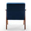 Chaise de salon de style Mid-Century en velours bleu avec rembourrage, chaise d'appoint moderne, structure en bois massif, velours, pour chambre à coucher, espace, salle de lecture, ensemble de montage sans effort-743291348