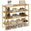 Range-chaussures 4 rangées 20 paires en bambou pour garde-robe, range-chaussures empilable-78715047-78715048