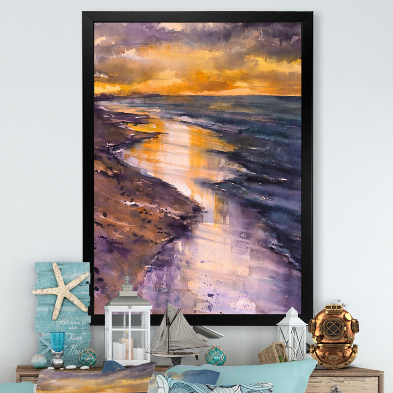 Fleurs roses et mauves après le coucher du soleil - reproduction sur toile, H 20 po x l 12 po x P 1 po, Cadre noir