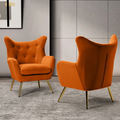 Avianna 29.25'' Wide Tufted Velvet Wingback Chair